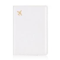 PU Leather Bride Groom Plane Passport Covers Holder Card Protector Case Organizer for Wedding Couples Travel Gift 1 balta