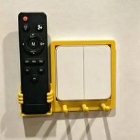 3D Printed Light Switch Panel Hook Holder Thickened Key Hanging Rack  Home Office geltona