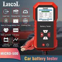 Lancol Micro 500 12V Automobilio akumuliatoriaus testeris 40-3000 CCA Ličio akumuliatoriaus bandymo švininio akumuliatoriaus analizatorius LED ekranas su QR kodu