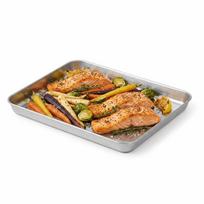 Rustless Steel Steaming Tray Flat  Bottom Steamed Rice Pan Flat Bake Dish  Dish Serving 26.5*20.5*2.8cm
