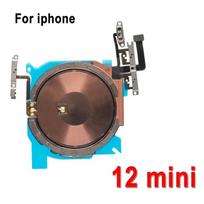 Wireless charging chip coil NFC with magnet power volume flex cable for iPhone 12 13 14 mini pro Max Plus charger panel sticker For iphone 12 mini