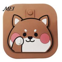 Odor Sealing Floor Drain Cover Cartoon Dog Cover, Silicone Shower Tub Stopper with Drainage Pattern Holes, Sewer Anti-Odor Deodorizing Mat for chaki