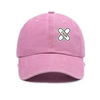 IM Ok BandAid Print Baseball Cap Washed And Distressed Retro Soft Top Duck Tongue Hat Unisex Versatile Sun Hat 1pc