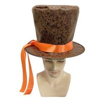 Steampunk Theme Costume Hats Jazz Style Tall Hats Vintage Cosplay Hats  For Themed Parties Suede-Brown
