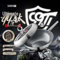 Sanhe 30cm Coating-Free Titanium Alloy Wok