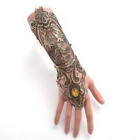 Black Gold Color Steampunk Glove Lace Cuff Halloween Accessories New Fingerless Glove  Party