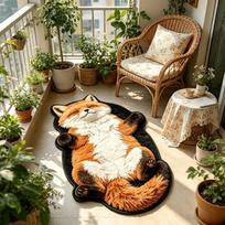 Non-Slip Design Cat-Shaped Area Rug Water Absorption Plush Rug  for Bathroom Entrance 40*60cm-C