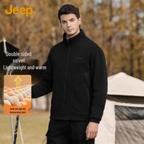 JEEP Men's Winter Fleece-Lined Stand Collar Jacket 3XL juoda
