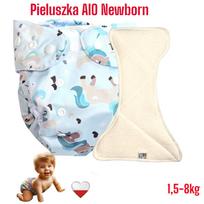 Pieluszka wielorazowa aio newborn kieszonka bambus jednorożce miętowe nappime