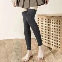 Winter Warm Knitted Thicken Tall Socks Women'S Kneepad Lining Elastic Leg Cover Over-Knee Protecter Socks Solid Color Stockings One Size