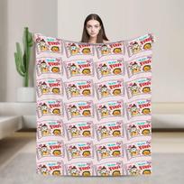 Spicy Chicken Noodles Hot Buldak Blanket Travel Office Flannel Bedding Throws For Living Room Soft Warm Design Quality Bedspread Size: 75*100cm, Weight: 230 GSM
