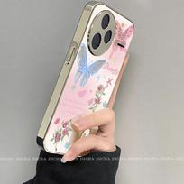 Premium Silicone Phone Case Redmi K80 K70 Pro With Abstract Butterfly Floral Print Full Coverage Anti-Drop Design Redmi K80 Pro