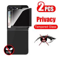 2 vnt Privatumo ekrano apsauginė plėvelė Anti-Peep Anti-Spy stiklinė plėvelė, skirta Samsung Galaxy Z Flip 5 grūdinto stiklo Flip5 Z Flip 5 gryna