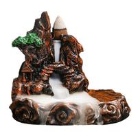 Kalnai smilkalai Dervos krioklys atgalinis smilkalų laikiklis Smilkalų laikiklis Ornamentas Aromaterapijos dekoravimas Biuro namų dekoras black