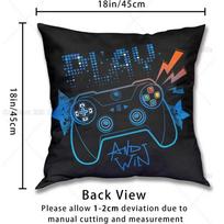 Game Controller Throw Pillow Covers  Gamer Pillow Cases  Teen Gaming Decorative Cushion Covers for Couch Bed Sofa 30x30cm mėlyna