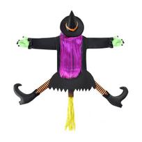 Yousheng Large Crashing Witch Into Tree Halloween Decoration Outside Flying Witch Hitting Tree Prop for Outdoor Yard Garden Lawn Front Porch Decor oranžinė
