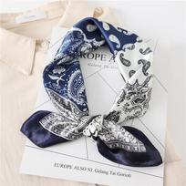 Bohemia 60cm Satin Square Women Bandana Paisley Print Designer Female Scarf Nandkerchief Thin Scarves Head Neck Wrap 60x60CM