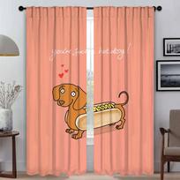 Home Interior Curtains for Living Room Dachshund Blackout Curtain Anti-mosquito Curtains 2 Pieces Halloween Decoration Partition W50xH70cmx2pcs-CL