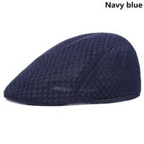 Fashion Newsboy Style Mesh Beret Hat Breathable Sun Hat Peaked Cap tamsiai mėlyna spalva