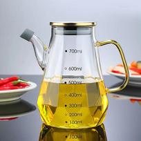 Stikliniai aliejaus indai 500/700/900 ml Sandarus deimantinis aliejaus butelis su matuokle/dangteliu Virtuvės sojų padažo, acto, pagardų laikymo indas 700ML