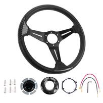 14 Inch 345mm Racing Steering Wheel Carbon Fiber Texture Cover Fit For Cars And Simulators 1