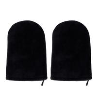 2 Pcs Black Tanning Mitt,Washable Reusable Fake Tan Mitt,Soft and Comfortable Tanning Mit,Double-Sided Self Tan Mitts,for Sunbathing,Bath,Sunscreen