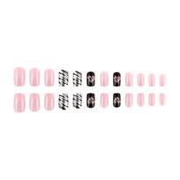 24Pcs Square Fake Nail Press On Nail Artificial Nail False Nail Glues On Nail Valentine Designs French Nail Tips Gifts 1