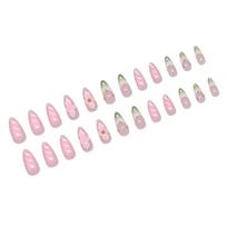 Almond Press on Nail With Unique 3D Flower Designs Acrylic Artificial Nail False Nail For Daily Commute And Parties 1