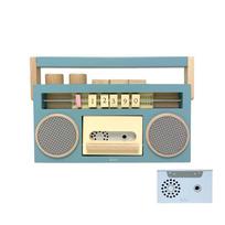tape recorder Kiko Tape Recorder Blue Recording Radio Cassette Radio Cassette Wooden Toy Wooden Toy Pretend Play Room Christmas Present Birthday