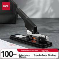 Deli (Deli) 100-Page Heavy-Duty Stapler, Large And Thick Stapler, Compatible with 23/6~23/13 Staples, Office Supplies, Black 33349