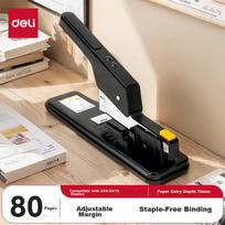 Deli (Deli) Heavy-Duty Stapler, 80-Page Capacity, Large And Thick, Compatible with 23/6 to 23/13 Staples, Black