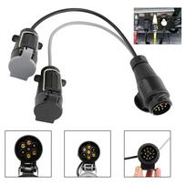 Portable Trailer Extension Adapter 13-Pin To 7-Pin N And S Extension Cord Adapter Trailer Plug With Cover juoda