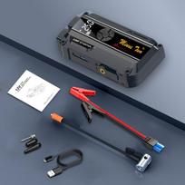 4 in 1 Jump Starter with Air Compressor, 1000A Peak Car Battery Booster, Portable Emergency Power Pack for Petrol Diesel Engine. pilka spalva