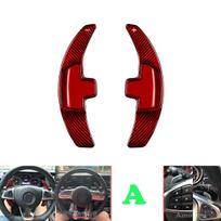 T-Carbon pavarų perjungimo svirtelių prailgintuvai Mercedes Benz AMG A45 C63 CLA45 GLE GLA CLS GLS W203 W204 W205 W213 W218 vairui Type A Red
