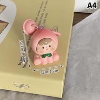 1/5Pcs Fruits Bell Keychain Cartoon Blizzard Fruit Resin Keychain For Boys Girls Backpack Pendants Toys For Kids A4