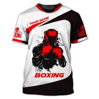 3D Printed Boxing Combat Sports T Shirt for Men Customized Pattern Tee Shirts Summer Street Loose Short Sleeve O-Neck T-shirts 5XL