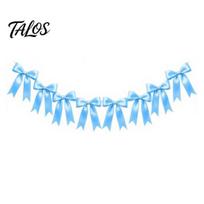 Baby Shower Garland 6.7FT Bow Garland, Pre-Strung Satin Ribbon Hanging Bunting Banner Decorations Valentine Day Backdrop Decor for Birthday,