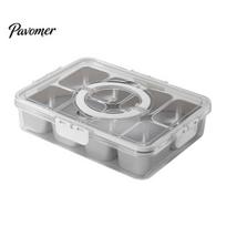 Leakproof Bento Box for Picnic Snackle Container, Stainless Steel Divided Serving Tray with Lid & Handle, 8 Compartment Large Snack Dishwasher