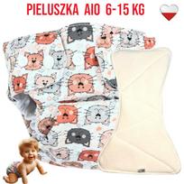 Pieluszka wielorazowa aio kieszonka bambus koty nappime