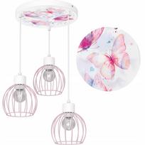 Dziecięca lampa sufitowa wisząca motylki led polska lampa e27 nadruk kids