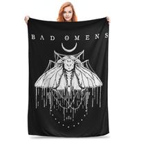 Flannel Throw Blanket Bad Omens Noah Flannel Rock Music Warm Plush Blankets Soft Bedding for Bed Living room Home Picnic Sofa Size: 75*100cm, Weight: 230 GSM
