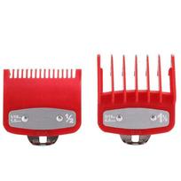 2PCS/Set Professional Universal Barber Trimmer Hair Clipper Limit Comb Guards Guide Red-2PCS/Set