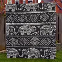 Boho Dramblio Rašto Pledas Juodas Baltas Tautinis Safari Mikropluošto Vilnos Pledas Sofai Svetainės Dekoras Dovanojimo Idėja Size: 75*100cm, Weight: 230 GSM gray