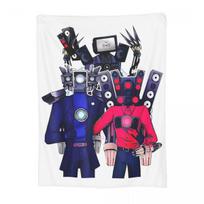 Skibidi Toilet Funny Blankets Fleece Sofa Throw Blanket Warm Throw Blankets for Couch Bedding Outdoor Throws Bedspread Quilt Size: 75*100cm, Weight: 230 GSM