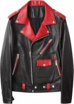 Men's Black & Red New Leather Lambskin Genuine Biker Jacket Handmade Stylish S raudona/juoda