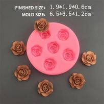 Mini 3D rožės žiedo formelė žydinti rožė šokoladinis fondanto tortas DIY keksiukų torto viršūnė epoksidinės dervos molio formelės