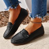 Fashion New Style Flats Shallow Loafers Women Walking Casual Shoes Designer Summer Comfort Soft Sole Shoes Brand Office Zapatos De Mujer 36 juoda