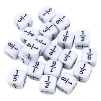 10 Pcs/Set 16*16Mm Fraction Dice White  Fractional Number Dices Montessori Educational Kids Math Toys For Children Games Toys