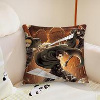 Anime A-Attack on T-Titan Pillow Case Living Room Sofa Cushion Cover Suitable For Home Bedroom Room Decoration 12x12Inch