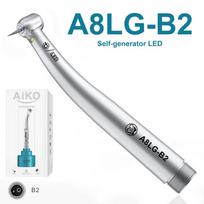 AiKO Series A8LG-M4/B2 Dental Mini Head High Speed Handpiece Inner Spray Self-generator LED Air Turbine Dentist Tool